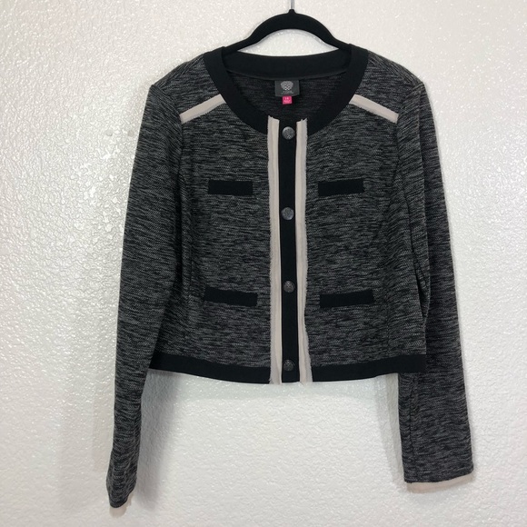 Vince Camuto Jackets & Blazers - Vince Camuto Chiffon Trimmed Tweed Blazer